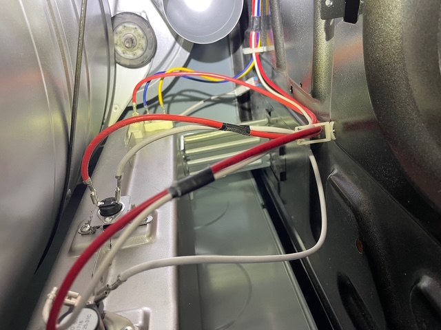 Inside dryer cabinet after cleaning